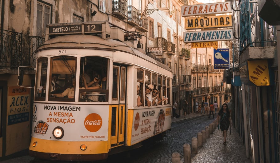 rail car in Porto, Portugal, Photo by Alex Azabache on Unsplash