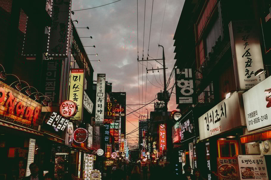 South Korean shopping street. Photo by Sava Bobov on Unsplash